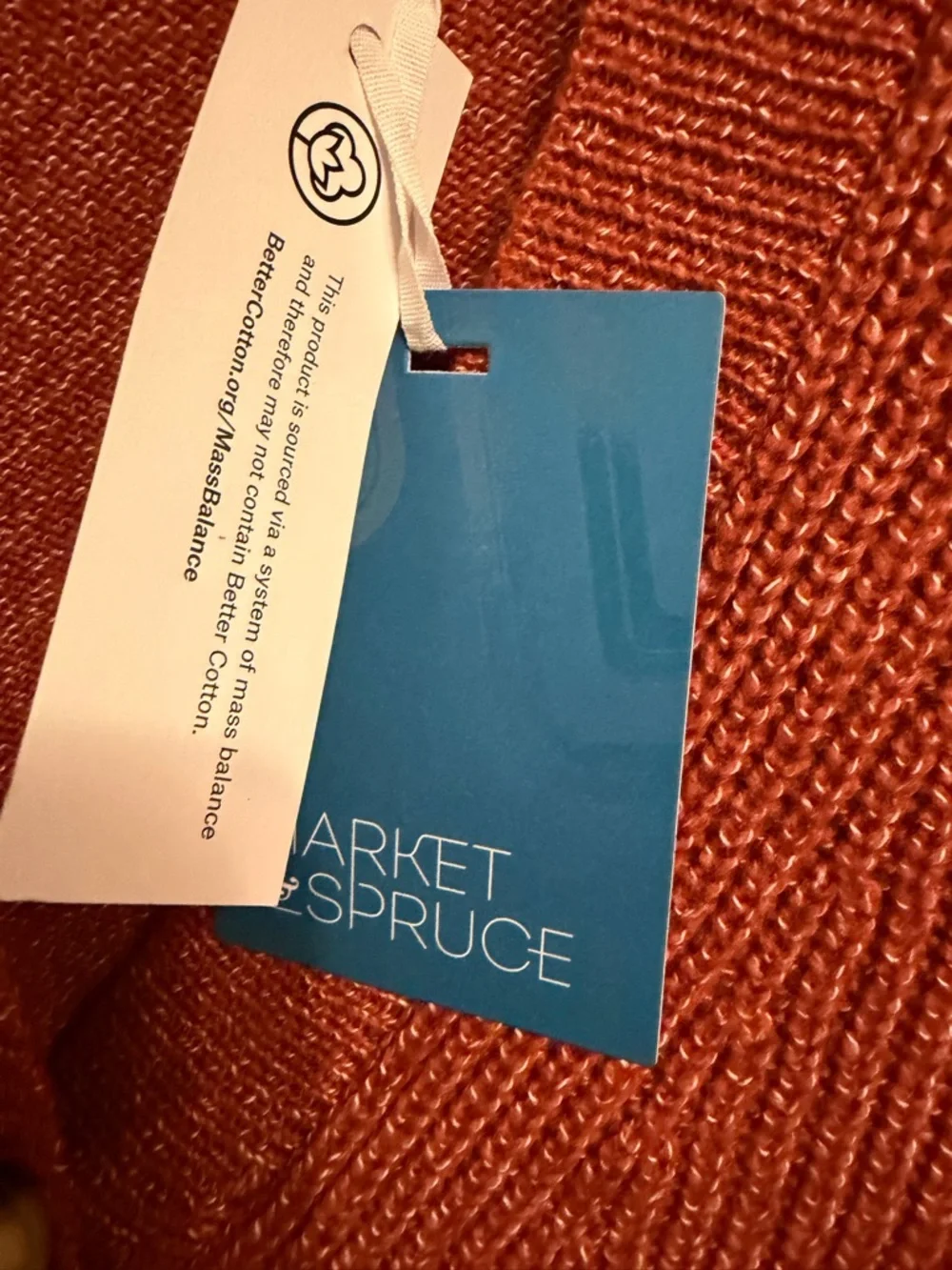 Market & Spruce Rust Orange Button-Front Ribbed Cardigan - Picture 4 of 4